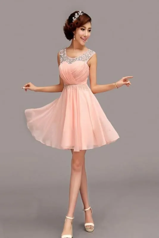 A-Line Chiffon Short Prom Homecoming Dress