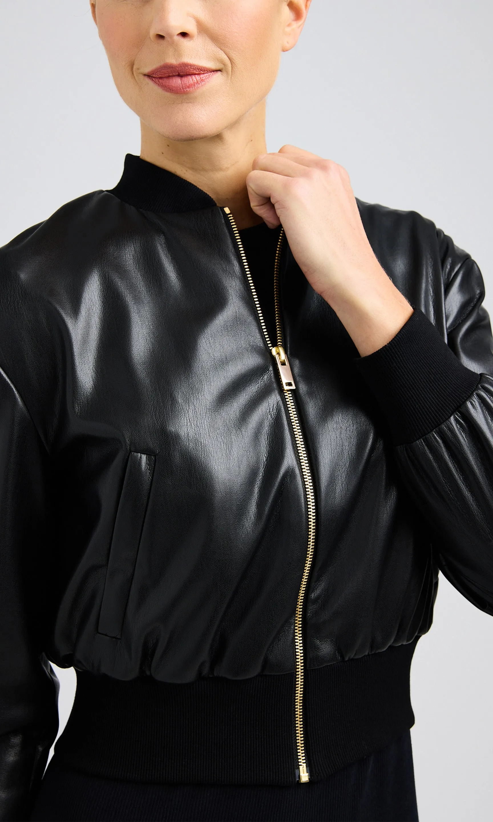 Adalyn Vegan Leather Bomber