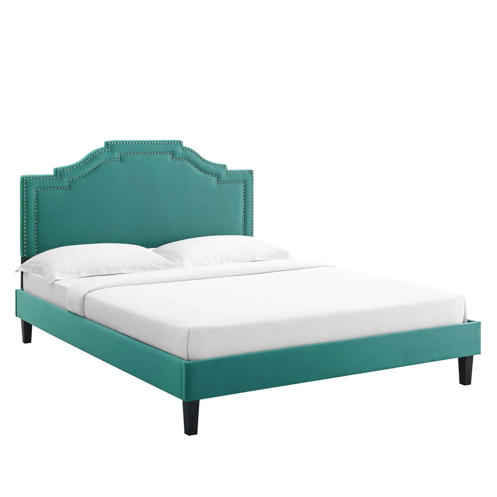 Adelaide Performance Velvet King Platform Bed By Modway - MOD-6864 - Teal