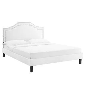 Adelaide Performance Velvet King Platform Bed By Modway - MOD-6864 - White