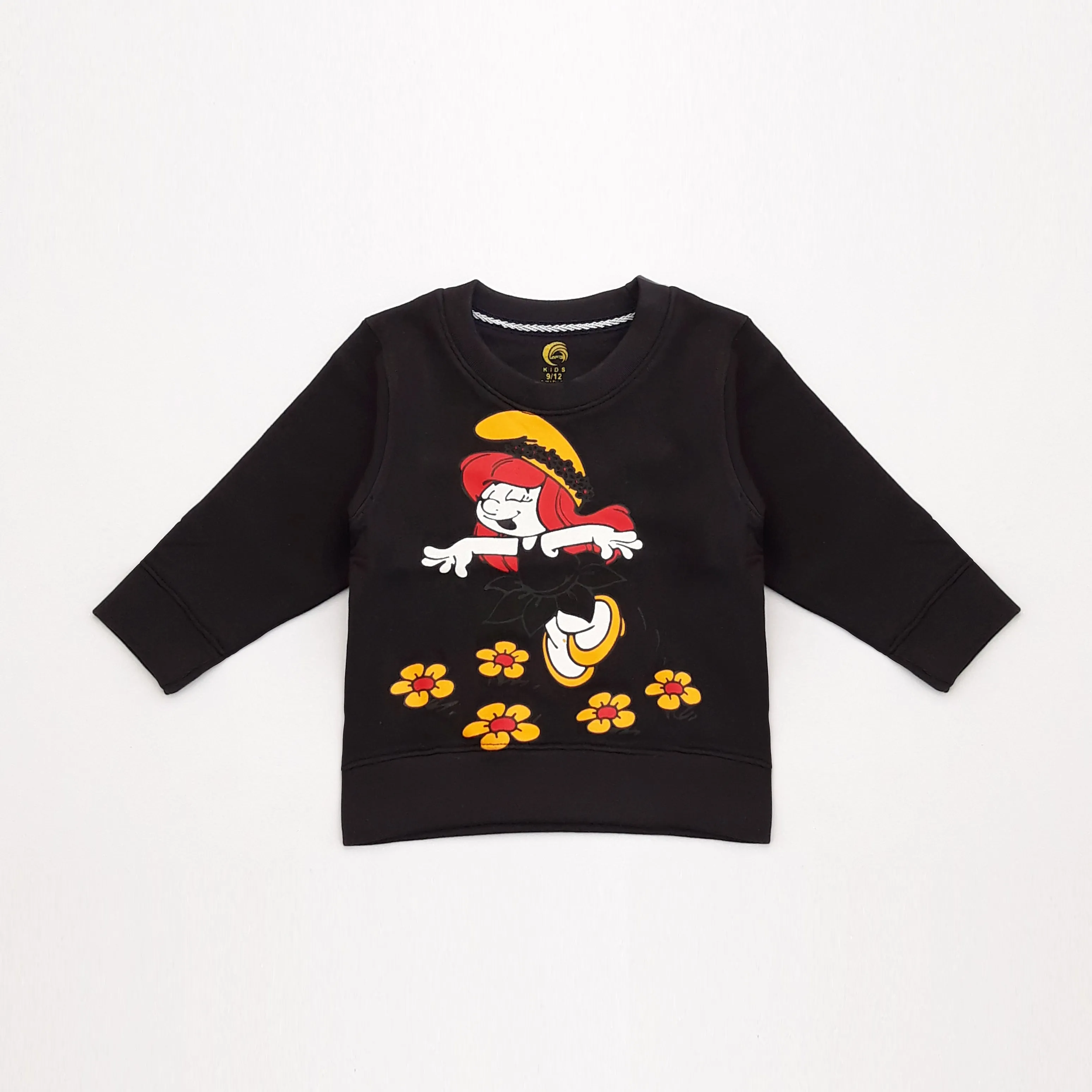 AG - Girls 'Black' Printed Terry Sweatshirt AG444