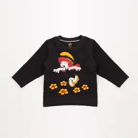 AG - Girls 'Black' Printed Terry Sweatshirt AG444