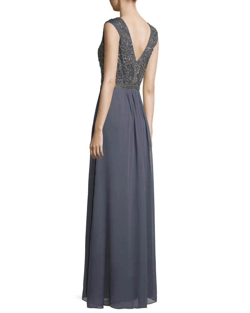 Aidan Mattox - Embellished Bateau Neck Dress 54466960
