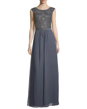 Aidan Mattox - Embellished Bateau Neck Dress 54466960