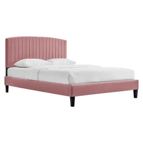Alessi Performance Velvet Full Platform Bed By Modway - MOD-7037 - Dusty Rose