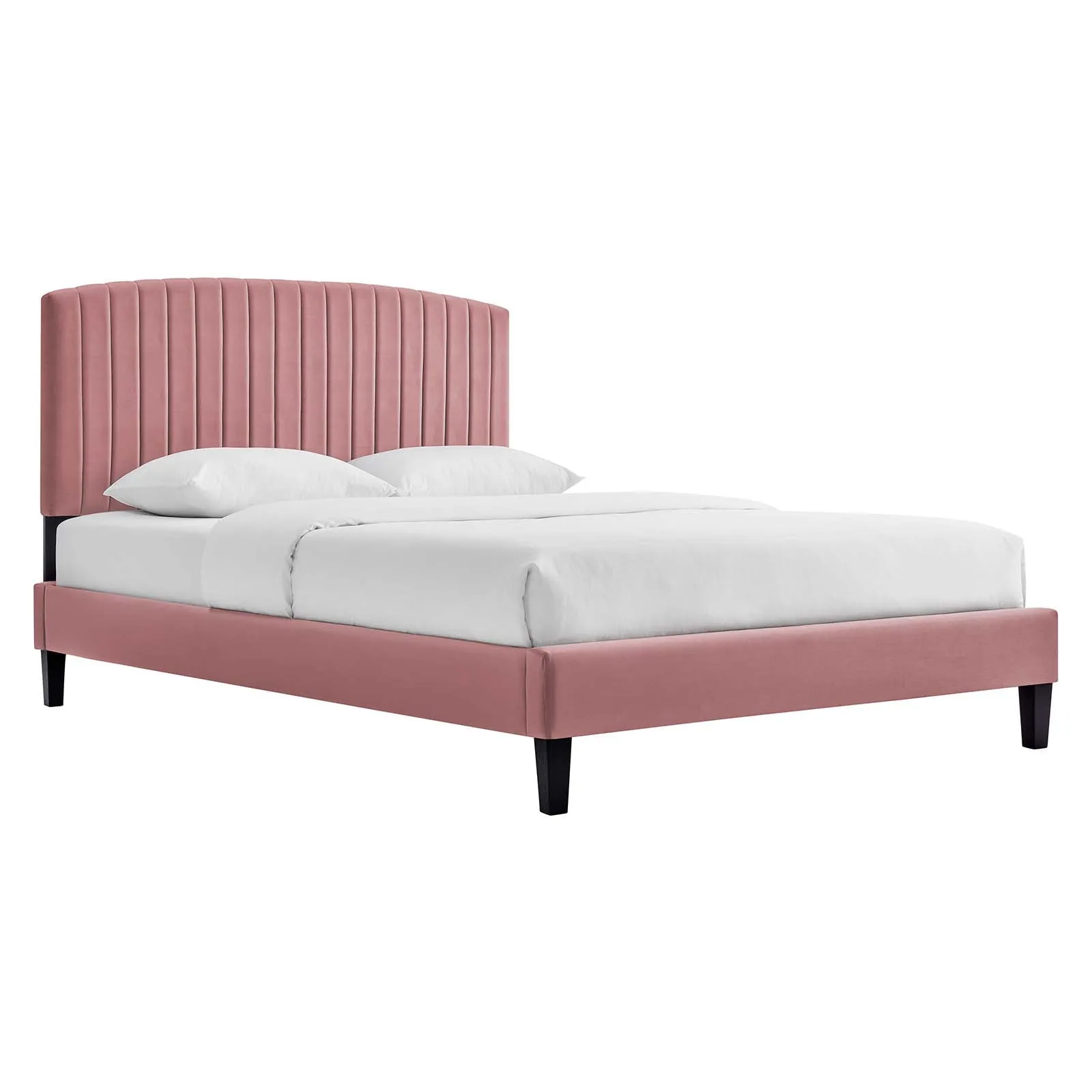Alessi Performance Velvet Full Platform Bed By Modway - MOD-7037 - Dusty Rose