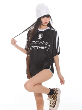 American Sports Jersey Loose Raglan Sleeve T-shirt UNC0145
