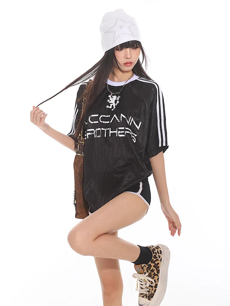 American Sports Jersey Loose Raglan Sleeve T-shirt UNC0145