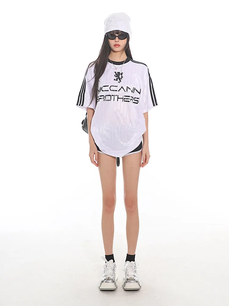 American Sports Jersey Loose Raglan Sleeve T-shirt UNC0145