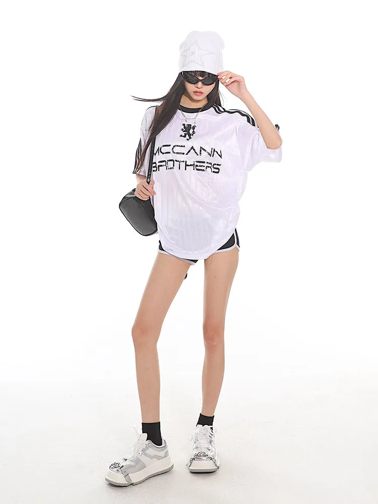American Sports Jersey Loose Raglan Sleeve T-shirt UNC0145