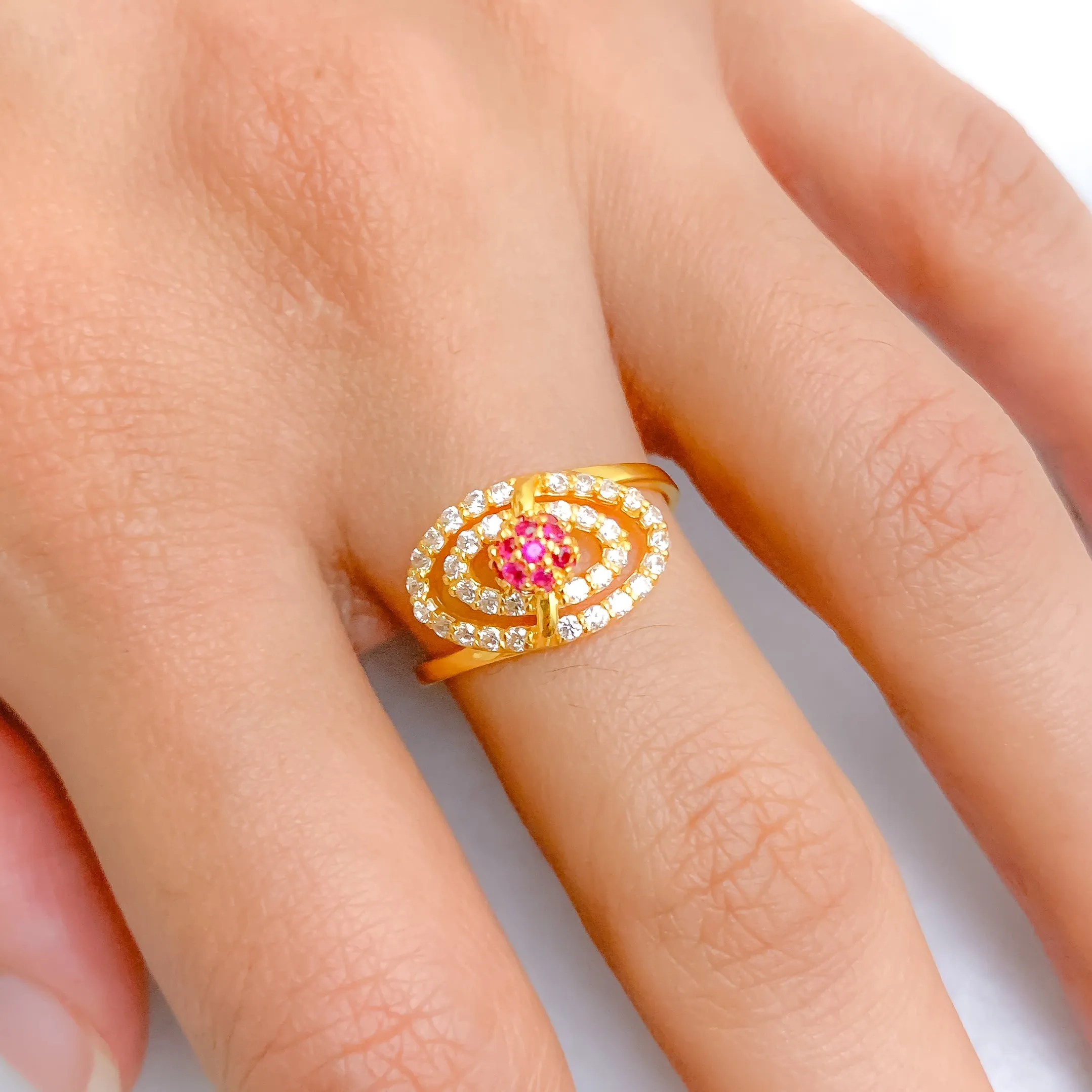 Attractive Elepictal CZ Ring