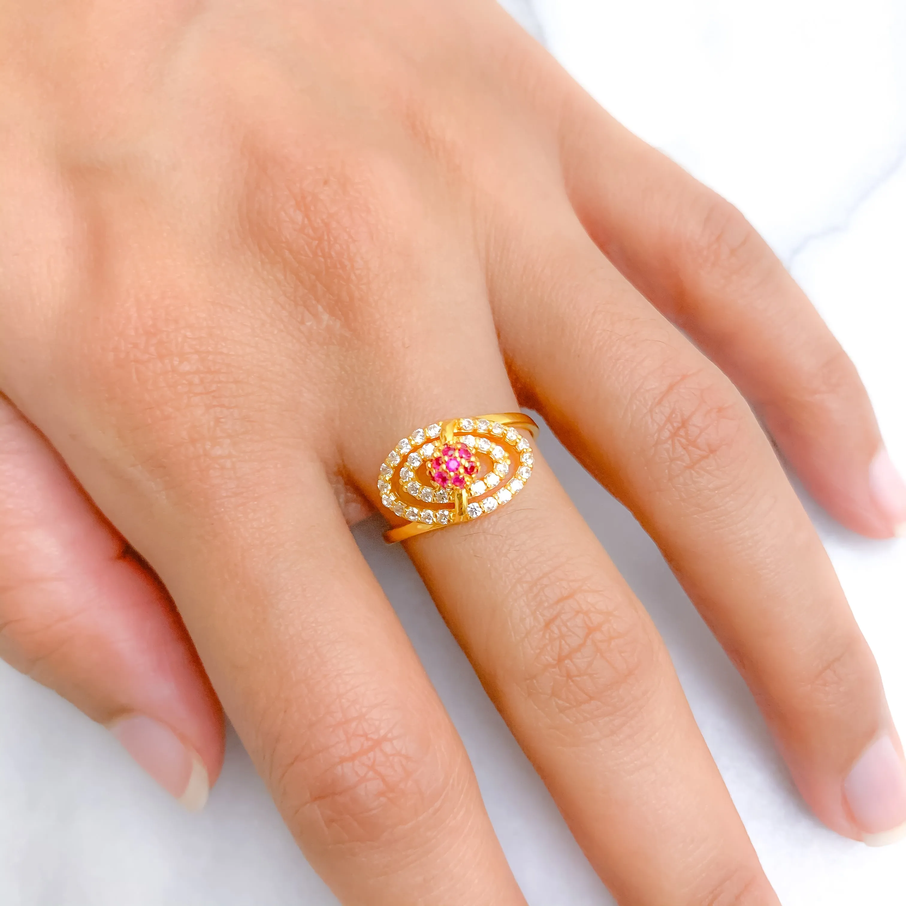 Attractive Elepictal CZ Ring