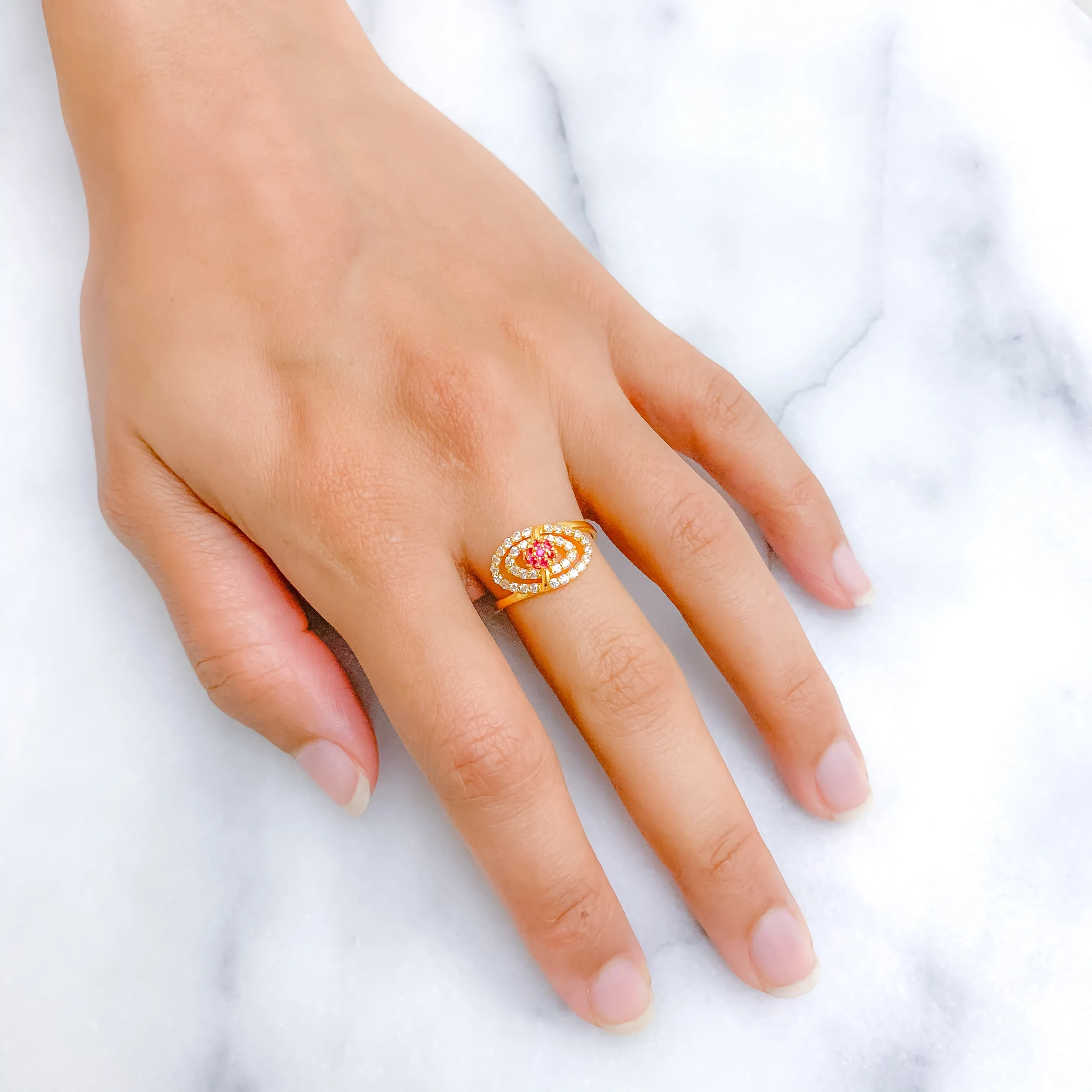 Attractive Elepictal CZ Ring