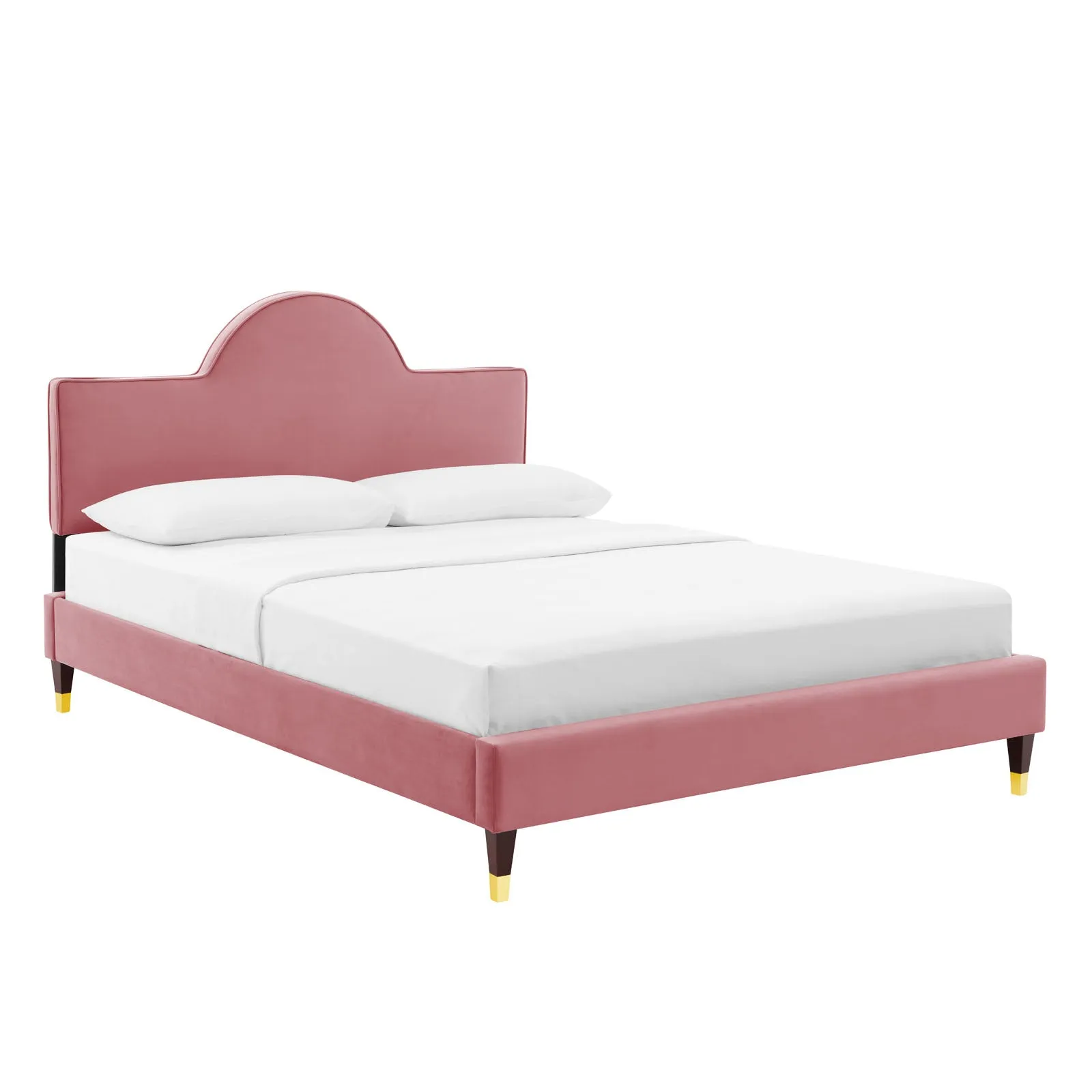 Aurora Performance Velvet Twin Bed By Modway - MOD-7030 - Dusty Rose