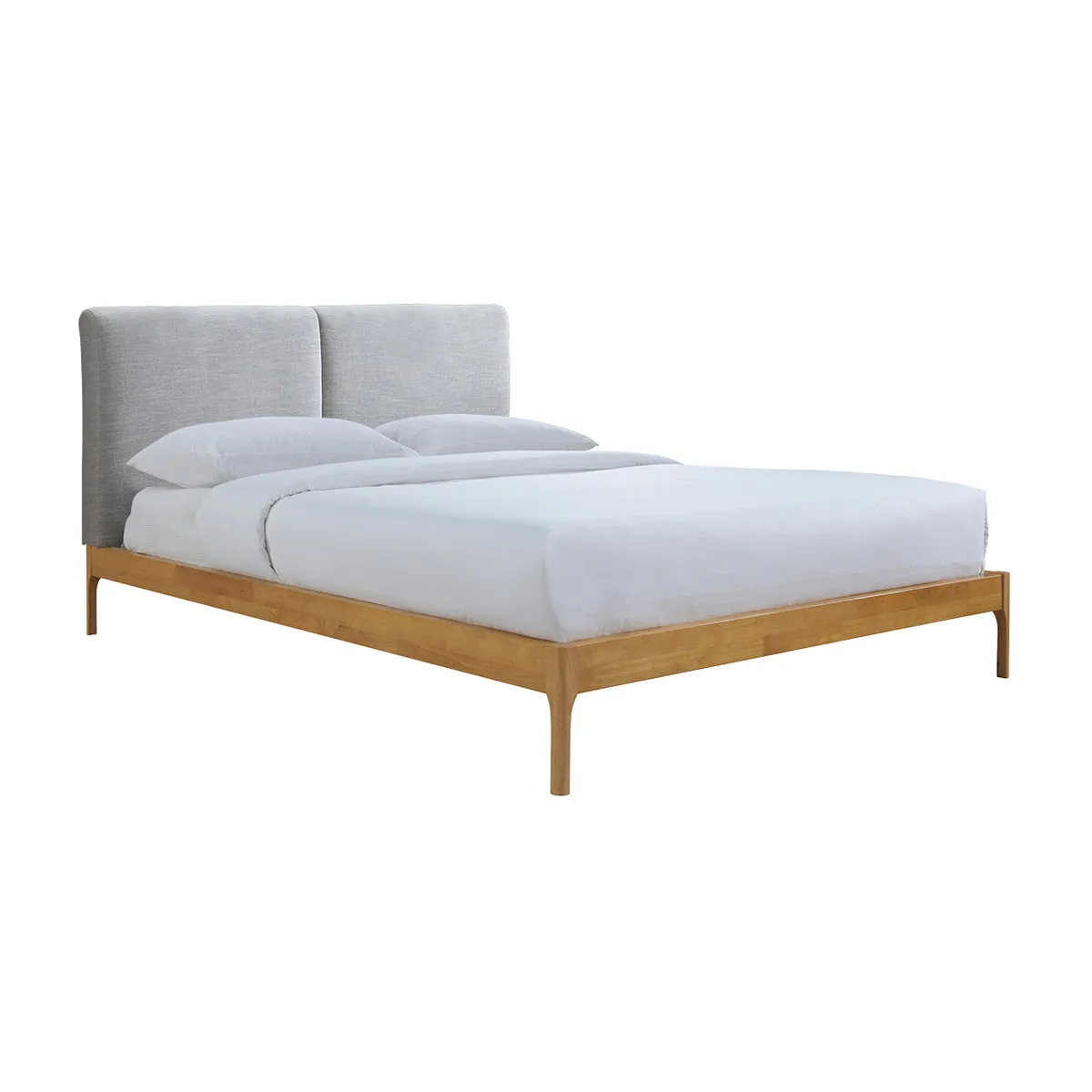 Austen King Bed (Oak, Light Grey)