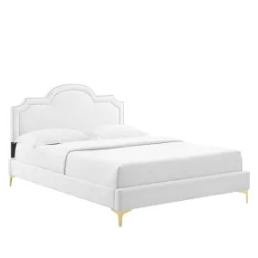 Aviana Performance Velvet Queen Bed By Modway - MOD-6819 - White