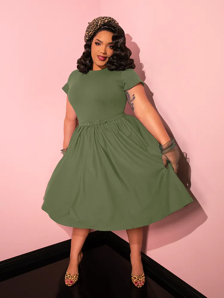 Avon Swing Dress in Sage Green - Vixen by Micheline Pitt