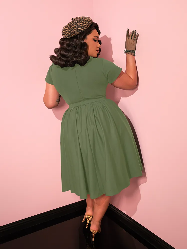 Avon Swing Dress in Sage Green - Vixen by Micheline Pitt