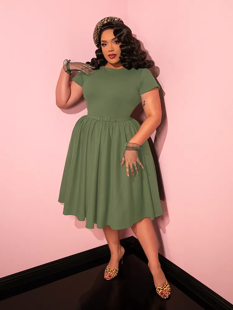 Avon Swing Dress in Sage Green - Vixen by Micheline Pitt