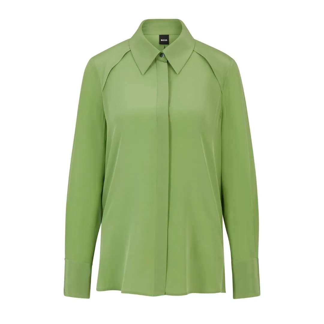 Bacie Long Sleeved Washed Silk Blouse 50509332