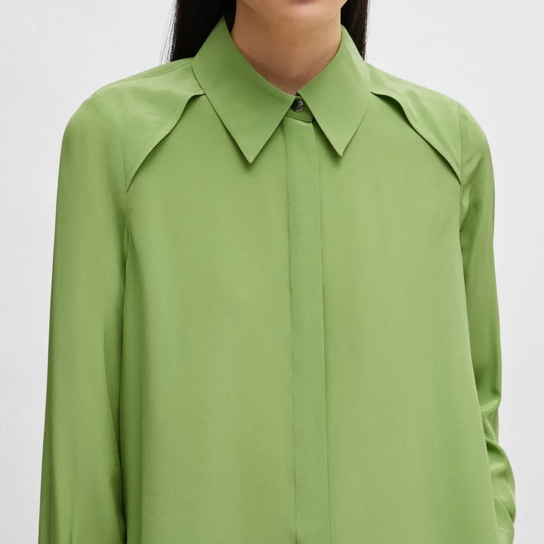 Bacie Long Sleeved Washed Silk Blouse 50509332