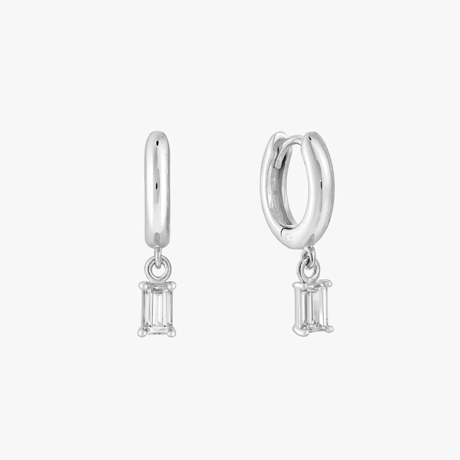 Baguette Drop Huggie Earrings