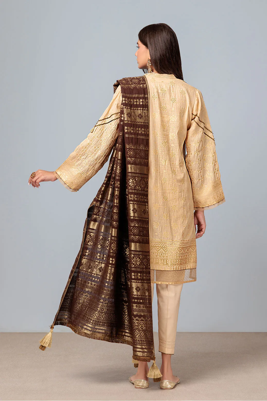 BEIGE-JACQUARD-3 PIECE (ABN233P11B)