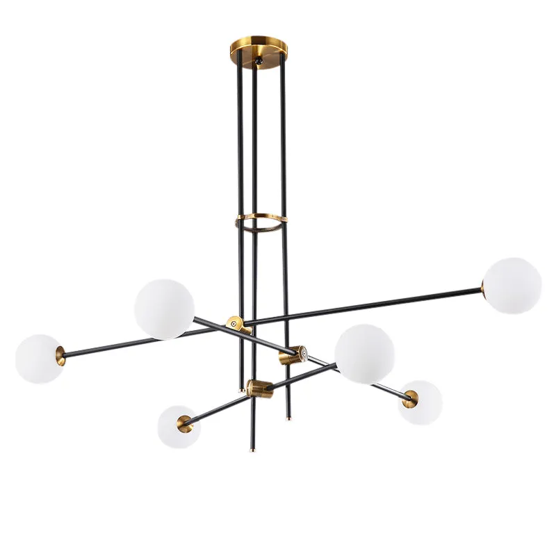 Black & Brass Deco Chandelier