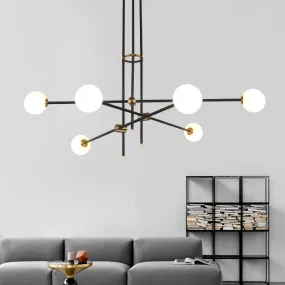 Black & Brass Deco Chandelier