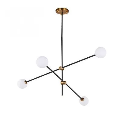 Black & Brass Deco Chandelier