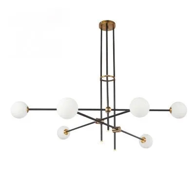 Black & Brass Deco Chandelier