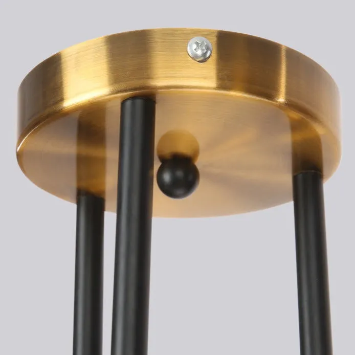 Black & Brass Deco Chandelier