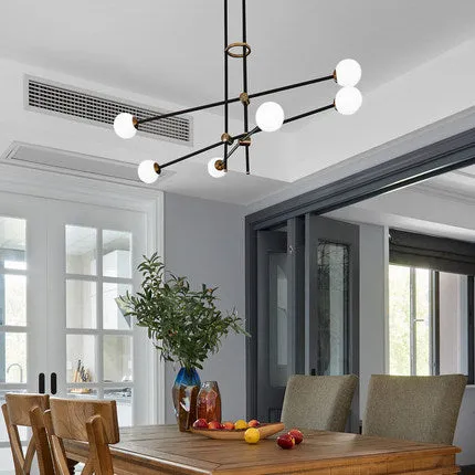 Black & Brass Deco Chandelier