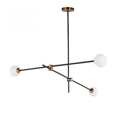 Black & Brass Deco Chandelier