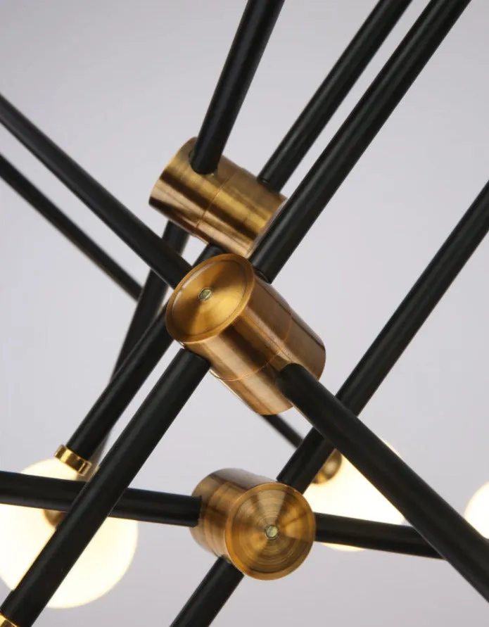 Black & Brass Deco Chandelier