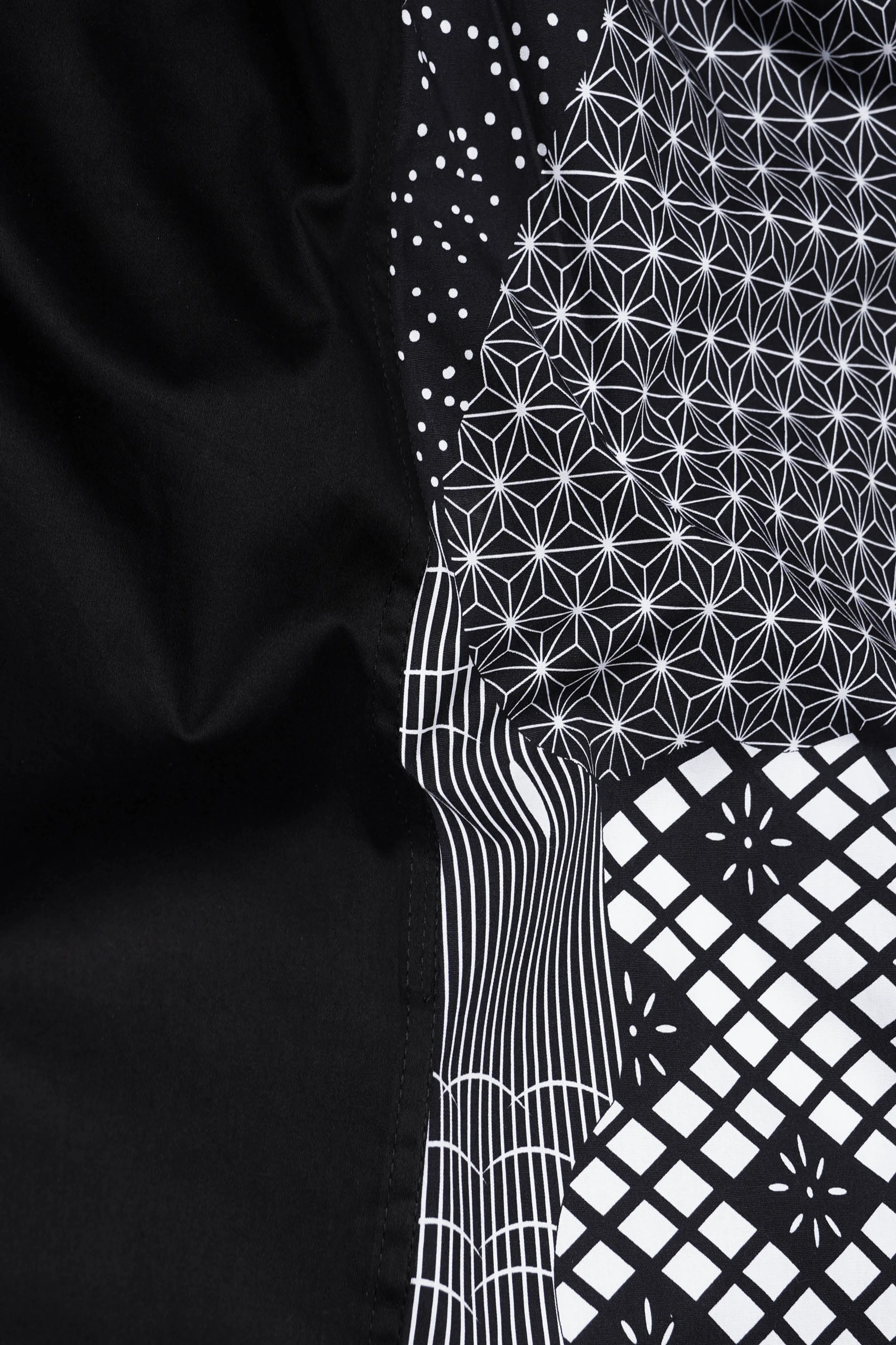 Black and White Quirky Printed Premium Cotton Designer Kurta Shirt