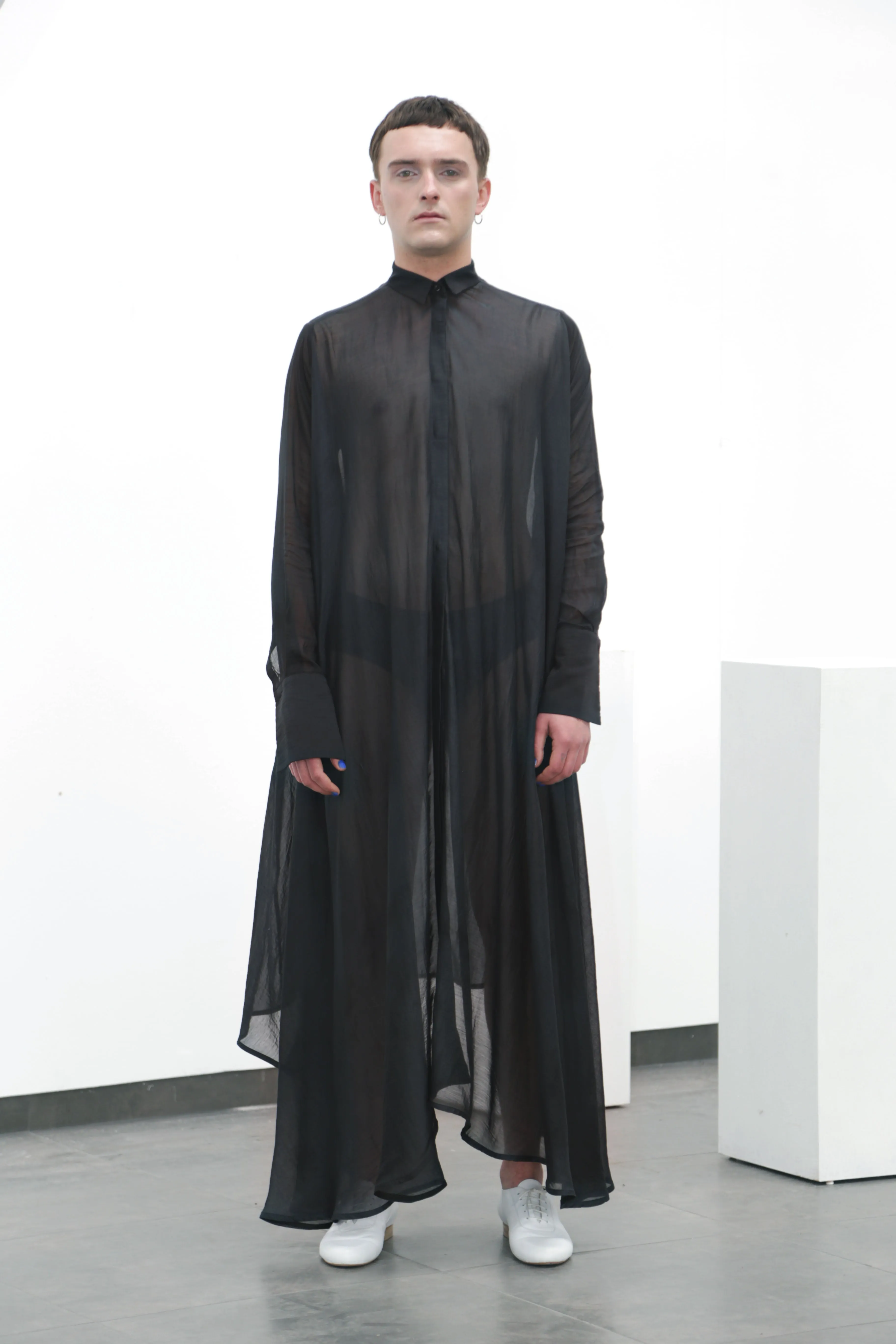 Black full-length shirt