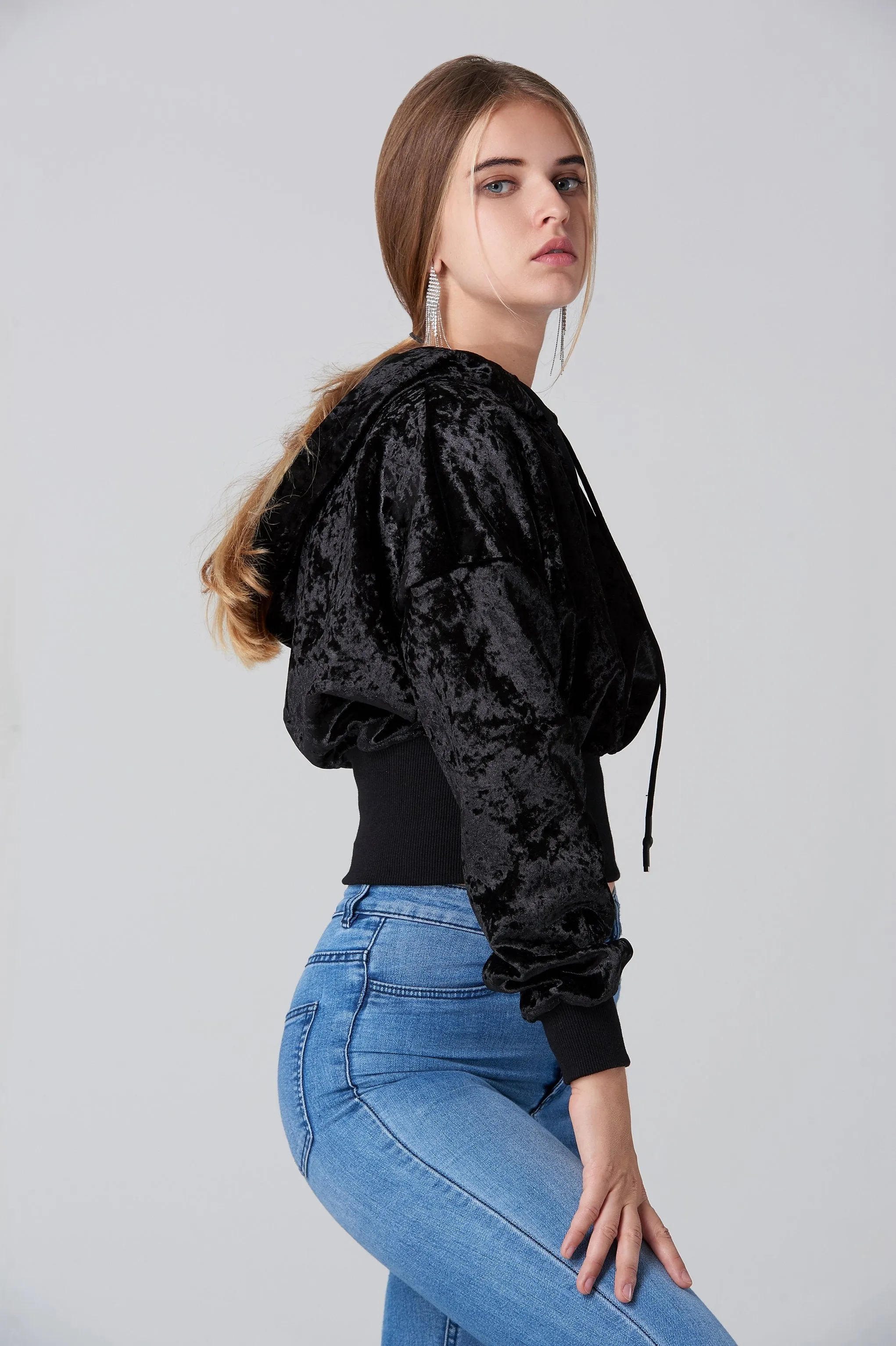 Black Velvet Hoodie