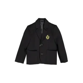 blazer jersey emblem velvet detail - black