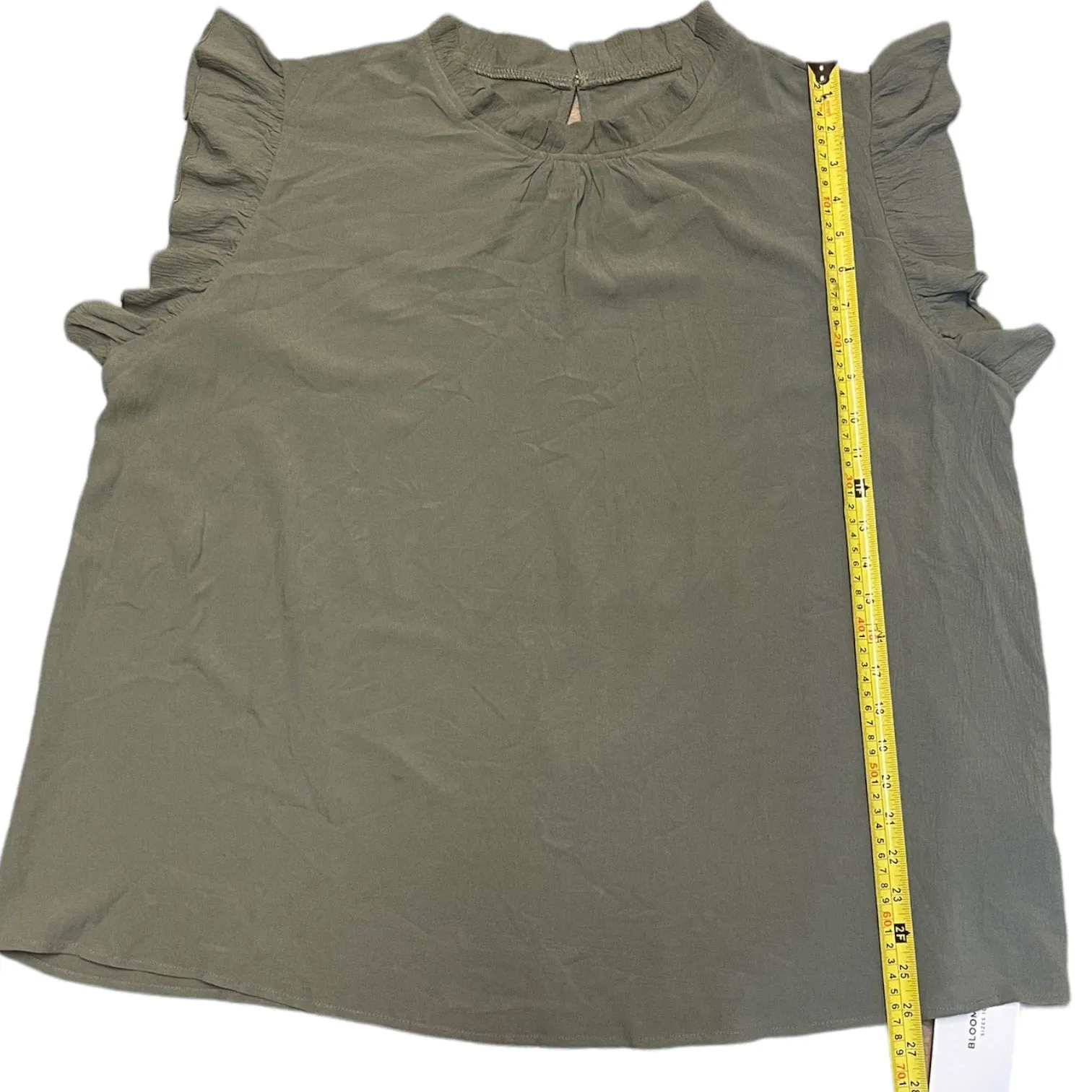 Bloomchic Plus Size Sage Green Ruffle Sleeveless Shirt 18/20