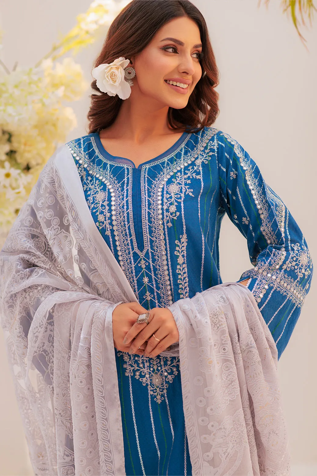 BLUE-JACQUARD-3 PIECE (SS5243P34) BIN 35 R20