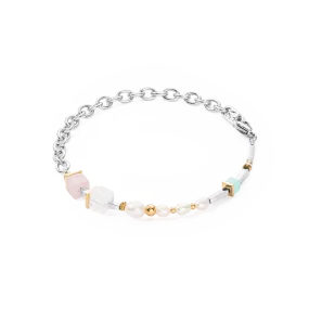 Bracelet Cool Romantic Cubes & Pearls bicolour