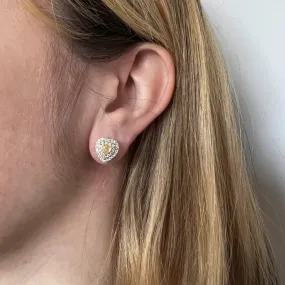 Brinco Coração Pequeno Fancy Yellow 0.36ct e Diamantes 0.60ct