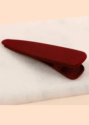Burgundy Velvet Hair Clip