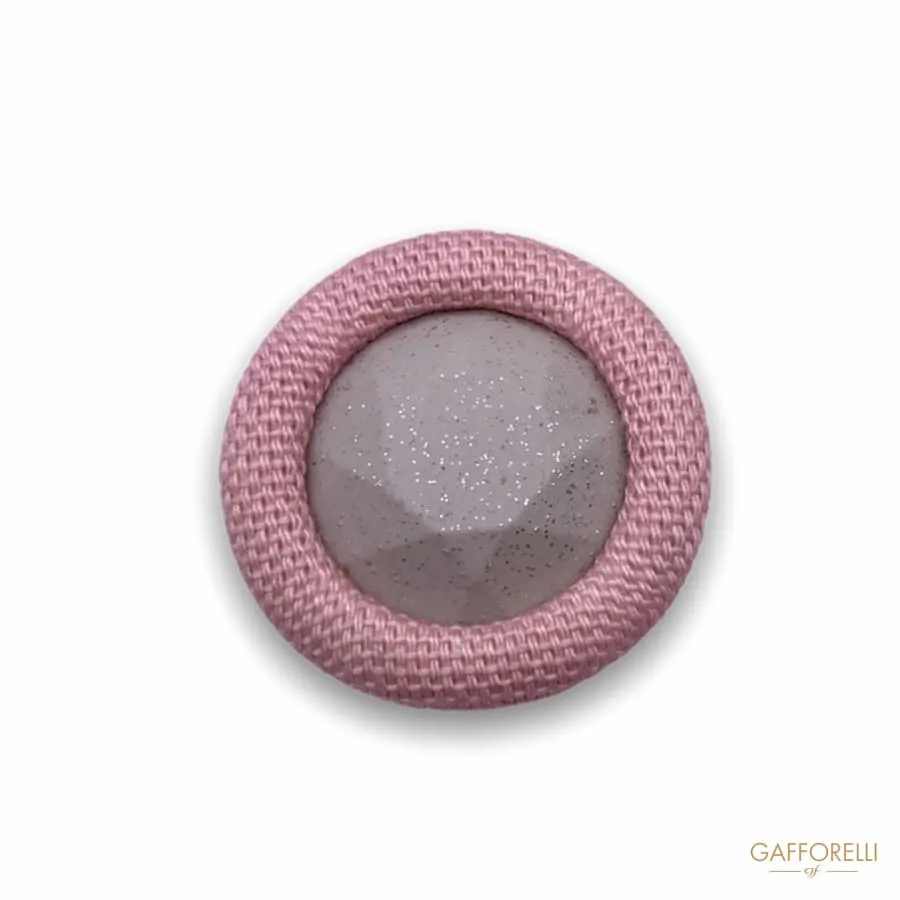 Button Covered in Fabric with Central Stone Effect H292 - Gafforelli Srl