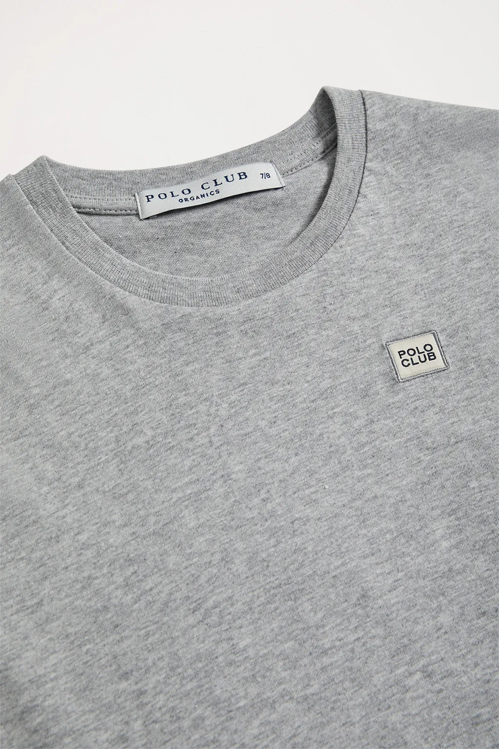 Camiseta orgánica de manga corta gris vigoré Neutrals kids con logo