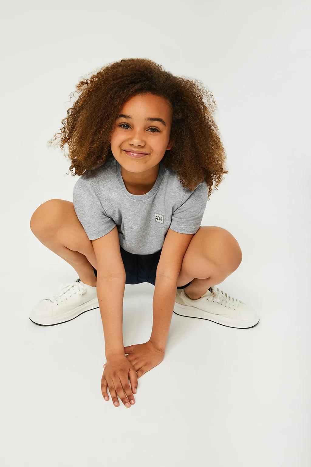 Camiseta orgánica de manga corta gris vigoré Neutrals kids con logo