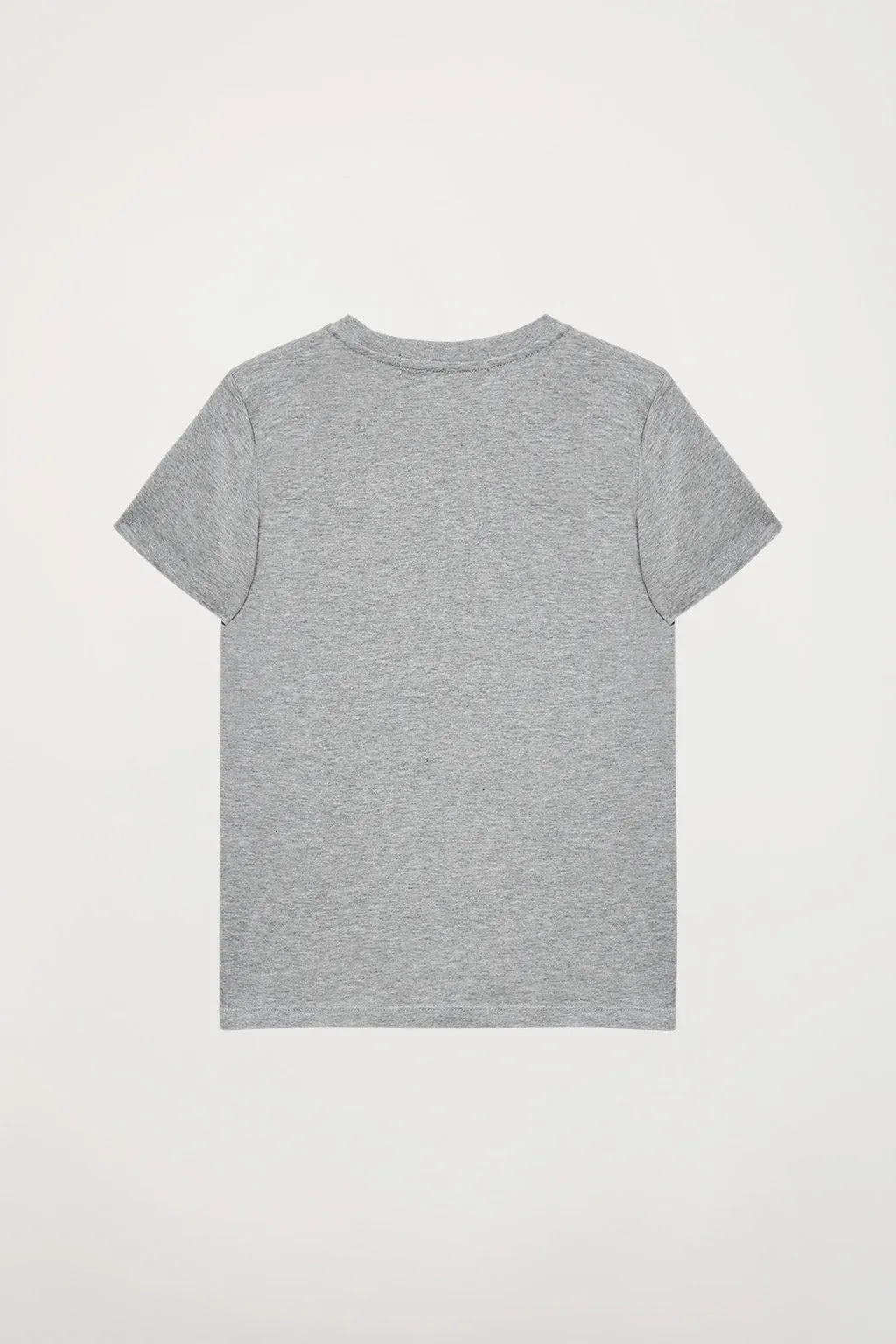Camiseta orgánica de manga corta gris vigoré Neutrals kids con logo