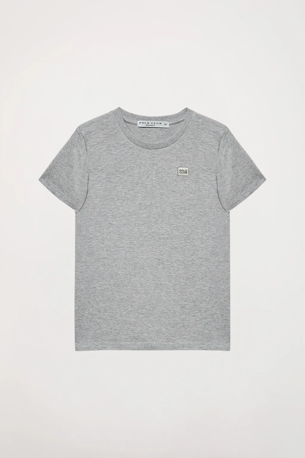 Camiseta orgánica de manga corta gris vigoré Neutrals kids con logo