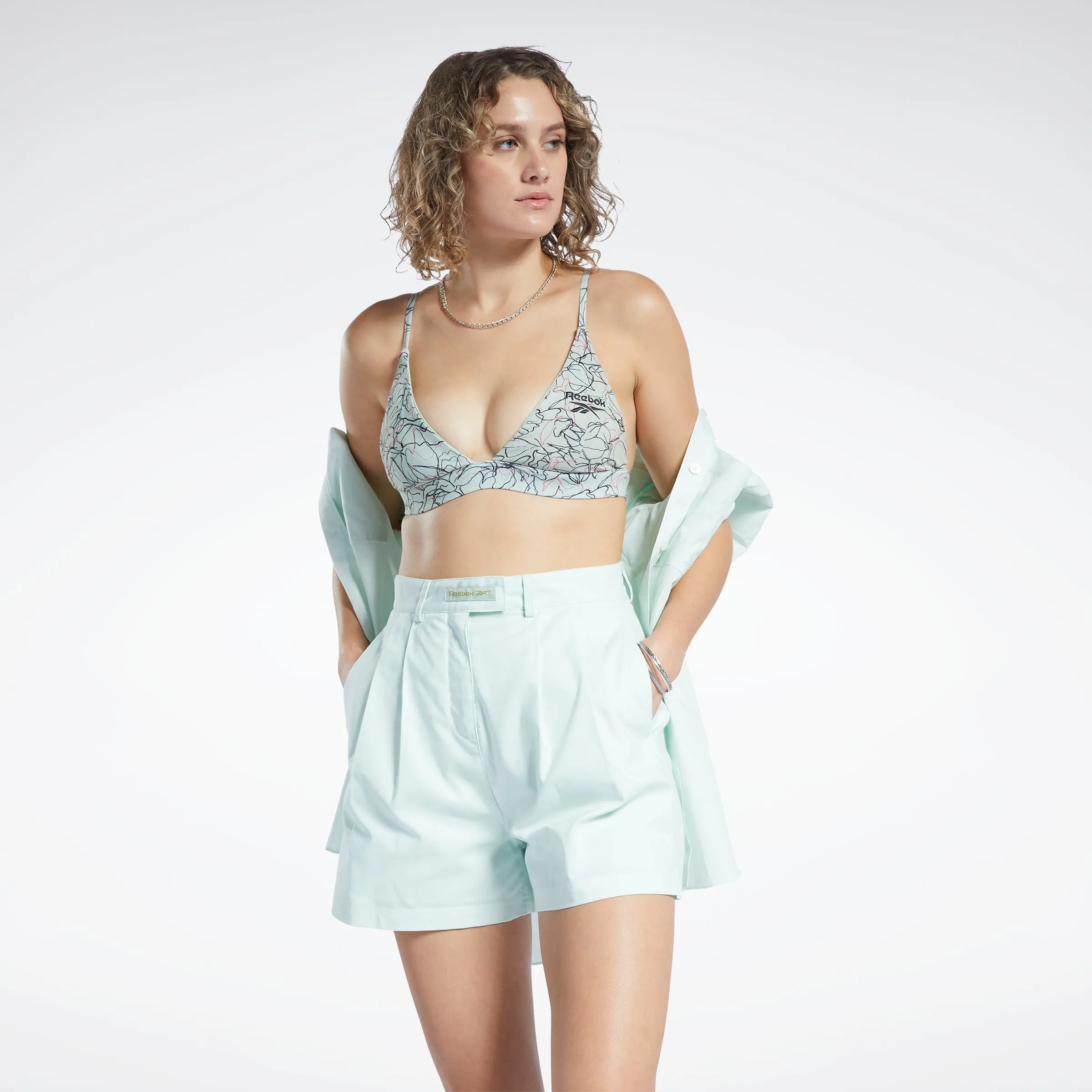 Classics Contour Floral Print Bra Light Sage